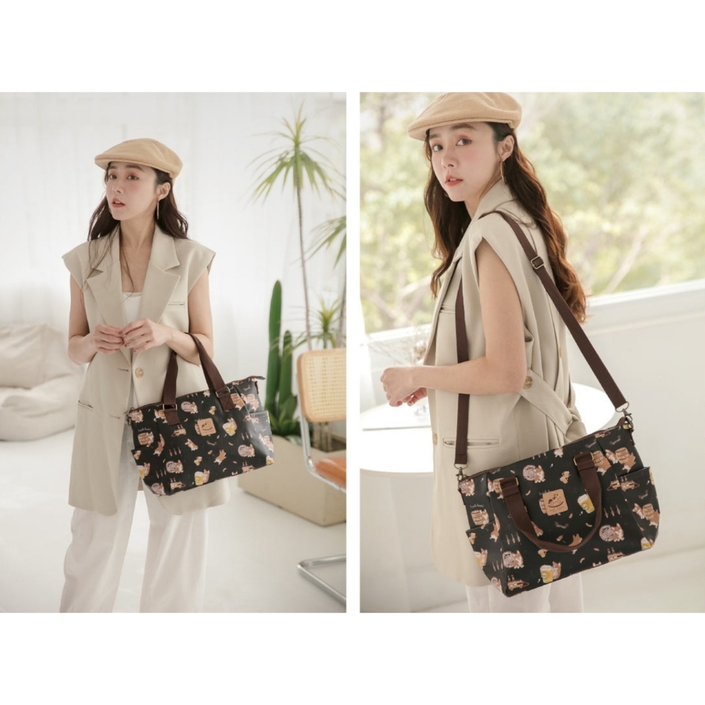 Waterproof Cat Shoulder Crossbody Convertible Handbag W/ ID Badge Clip - Picture 5 of 10